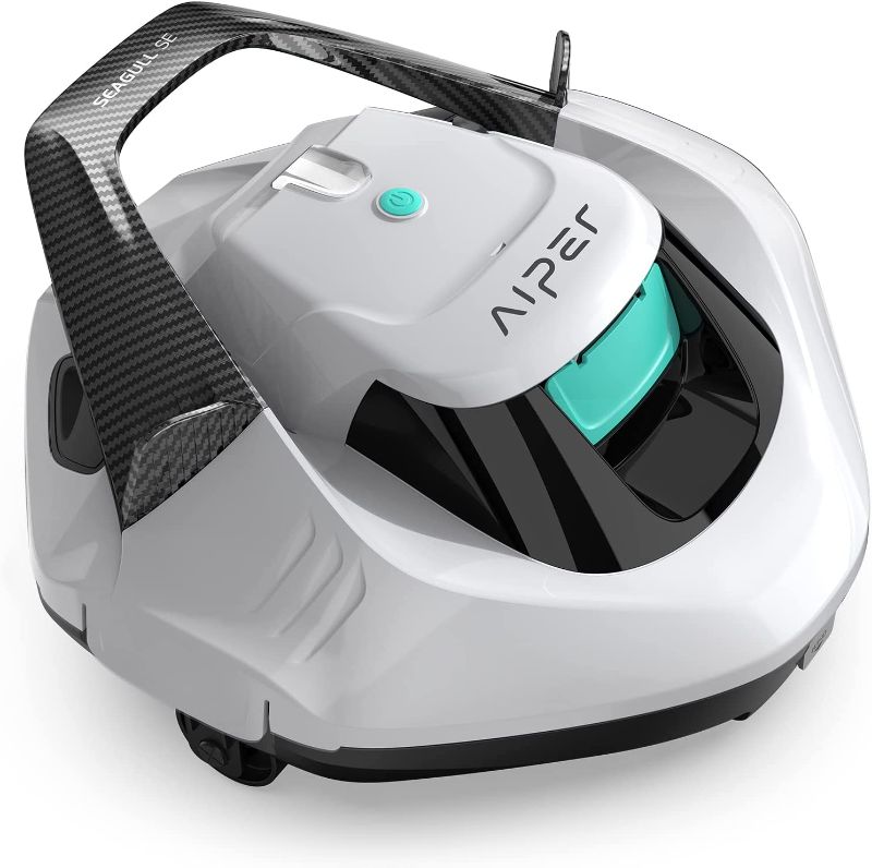 Photo 1 of (2023 New) AIPER Seagull SE Cordless Robotic Pool Cleaner, Pool Vacuum Lasts 90 Mins, LED Indicator, Self-Parking, Ideal for Above/In-Ground Flat Pools up to 40 Feet - White