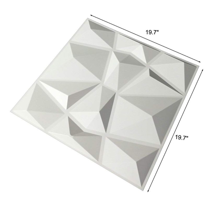 Photo 1 of Art3d Decorative 3D Wall Panels in Diamond Design, 12"x12" Matt White (33 Pack)