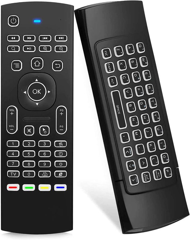 Photo 1 of Air Mouse Remote MX3 Pro with Backlit, Rock&Rown 2.4G Air Remote with Wireless Keyboard,Backlit and Key-Learning Function, Best for Android TV/Box/PC/Android Projector/HTPC/Xbox/Raspberry Pi