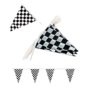 Photo 1 of Black and White Checkered Super Plastic Flag Banner