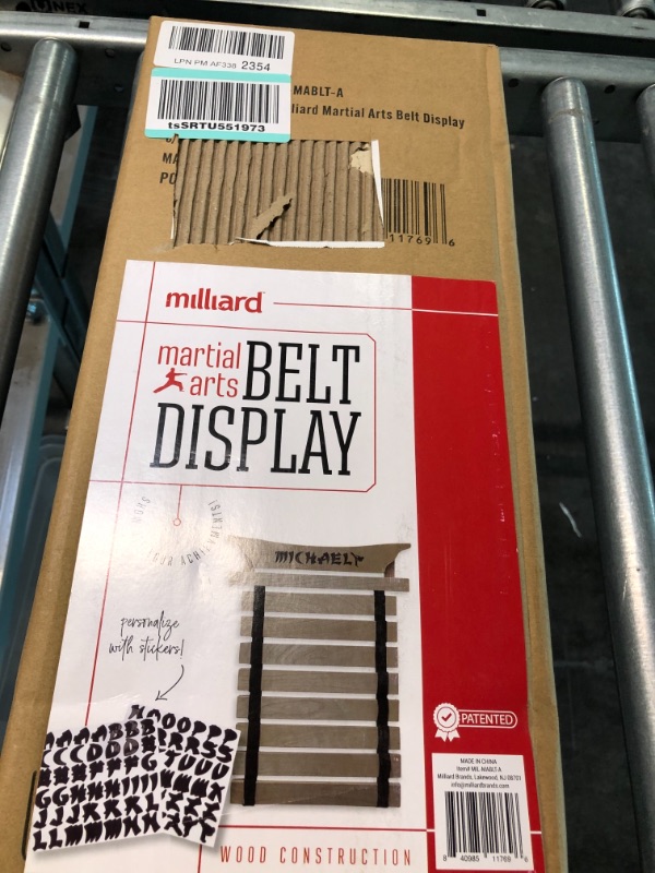 Photo 1 of Milliard Karate Belt Display – Holds 8 Martial Arts Belts - Personalize with Stickers