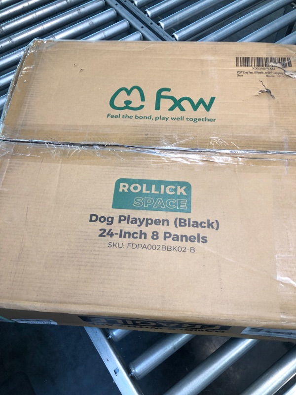 Photo 1 of FXW Dog Playpen Outdoor, 8/16/24/32 Panels Dog Pen 24"/32"/40"/50" Height Dog Fence Exercise Pen with Doors for Large/Medium/Small Dogs, Pet Puppy Playpen for RV, Camping, Yard 08 Panels 24 inch