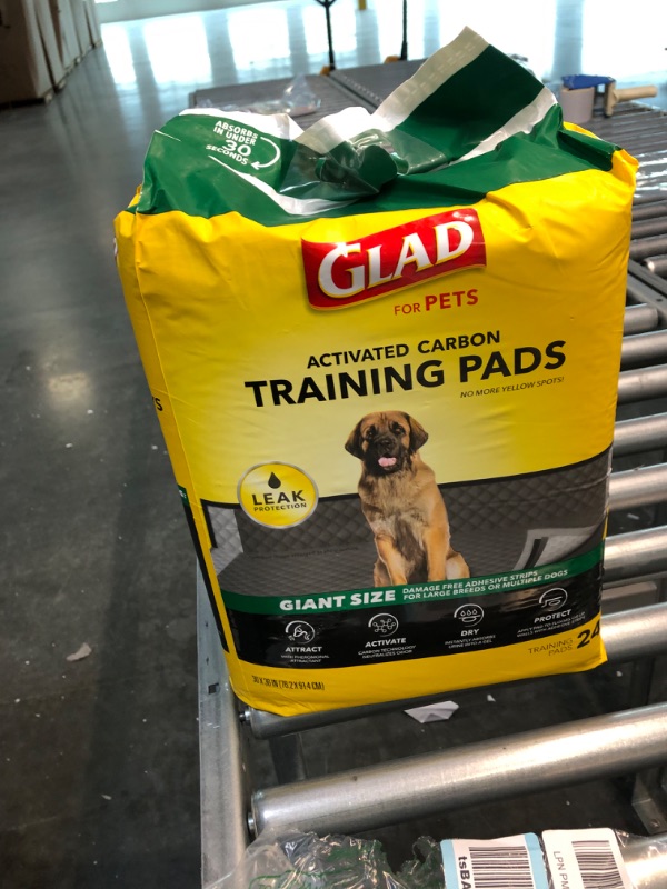 Photo 2 of Glad for Pets Activated Carbon Puppy Training Pads | Puppy Pads for Dogs, Super Absorbent and Leak Proof Puppy Pee Pads, Giant Sized Dog Training Pads, 24 Count 24 Count Giant - 30" x 36"