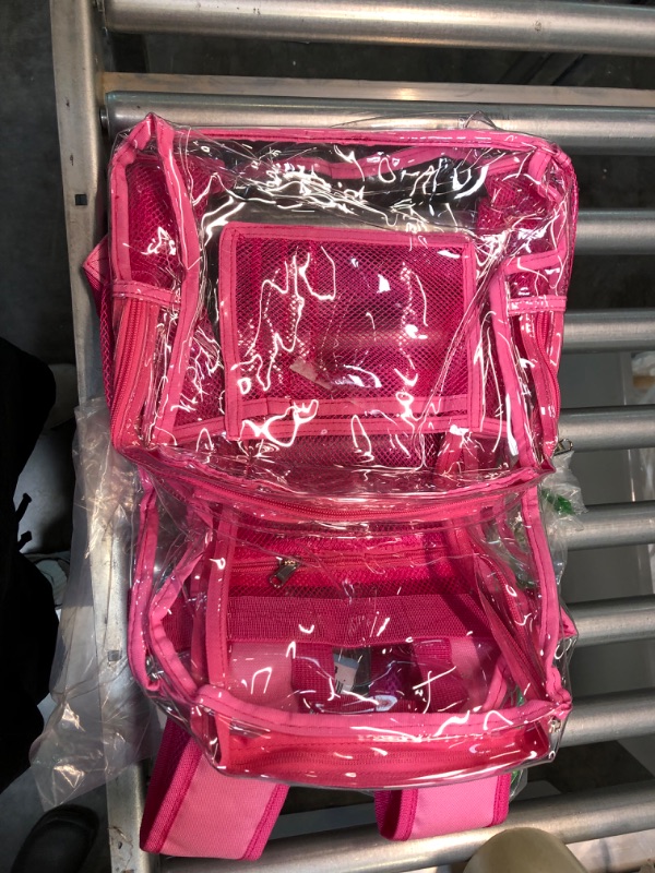 Photo 3 of Vorspack Clear Backpack Heavy Duty PVC Transparent Backpack Pink