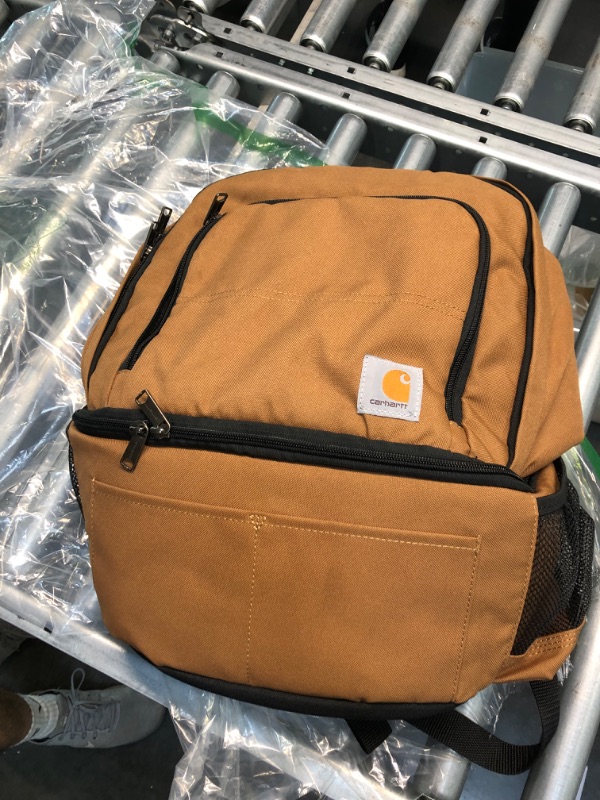 Photo 2 of Carhartt Insulated 24 Can Two Compartment Cooler Backpack, Backpack with Fully-Insulated Cooler Base, Carhartt Brown
