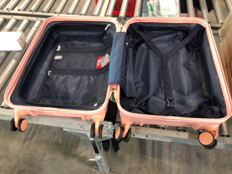 Photo 3 of Coolife Luggage Suitcase expandable (only 20”) ABS+PC Spinner suitcase with TSA Lock carry on 20 in sakura pink S(20in)_carry on