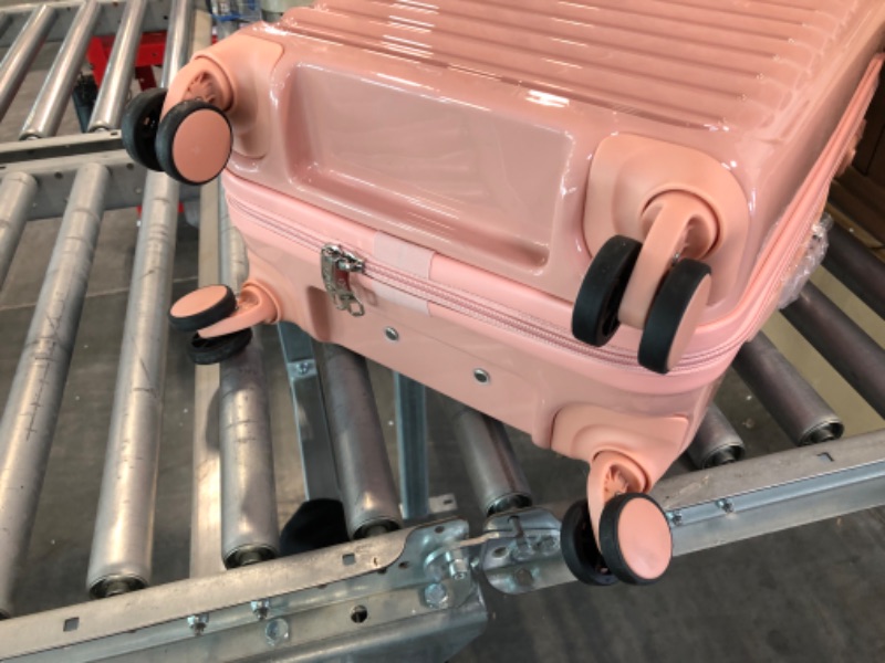 Photo 5 of Coolife Luggage Suitcase expandable (only 20”) ABS+PC Spinner suitcase with TSA Lock carry on 20 in sakura pink S(20in)_carry on