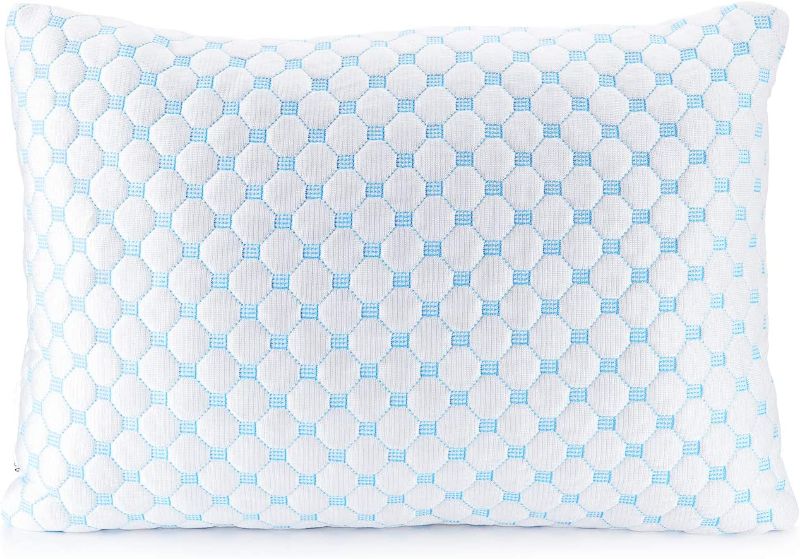 Photo 1 of Clara Clark Cooling Pillow for Sleeping -1 PILLOW ONLY-- Memory Foam Pillow - Luxury Gel Pillow with Reversible Cover Cool to Velvety - Breathable Bed Pillow for Side Sleepers - Toddler - 13 x 18
