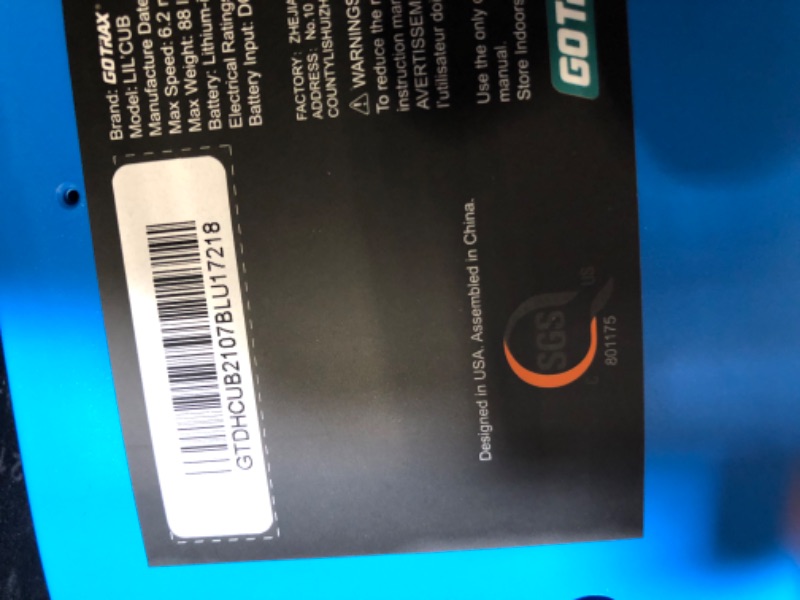 Photo 1 of Gotrax Lil CUB Hoverboard for Kids, 6.5" Wheels & LED Front Light, Max 2.5 Miles and 6.2mph Power by Dual 150W Motor, UL2272 Safety Certified Self Balancing Scooter Gift for 44-88lbs Kids Age 6-12 blue