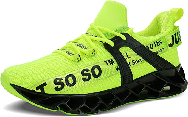Photo 1 of Mens Running Shoes Walking Non Slip Blade Type Sneakers 8.5 BLK GREEN