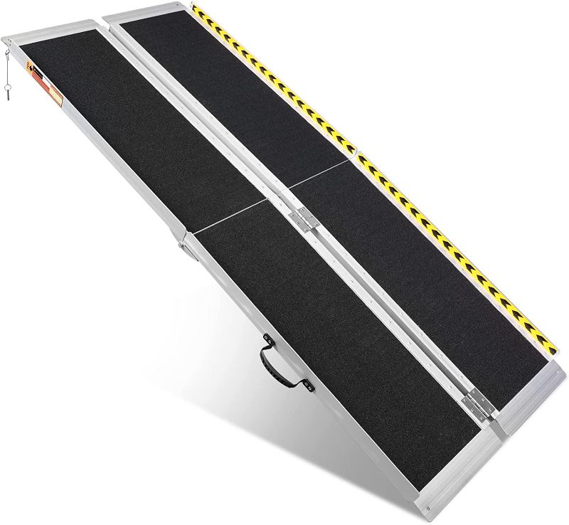 Photo 1 of ORFORD Non Skid Wheelchair Ramp 4FT, Threshold Ramp with an Applied Slip-Resistant Surface, Portable Aluminum Foldable Mobility Scooter Ramp, for Home, Steps, Stairs, Doorways, Curbs
