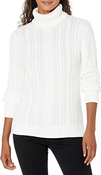 Photo 1 of Amazon Essentials Women's Fisherman Cable Turtleneck Sweater 
- SIZED SMALL