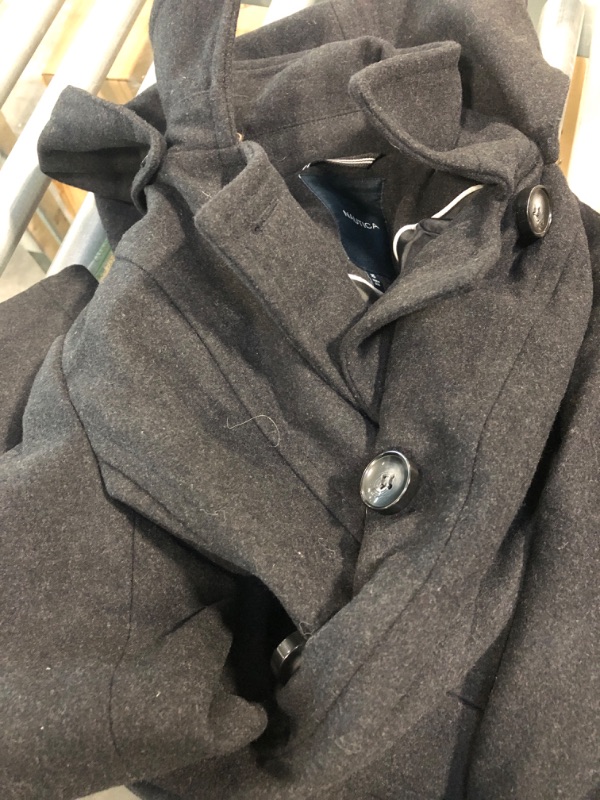 Photo 1 of Nautica Women's 3/4 Hooded Peacoat Outerwear X-Small Charcoal