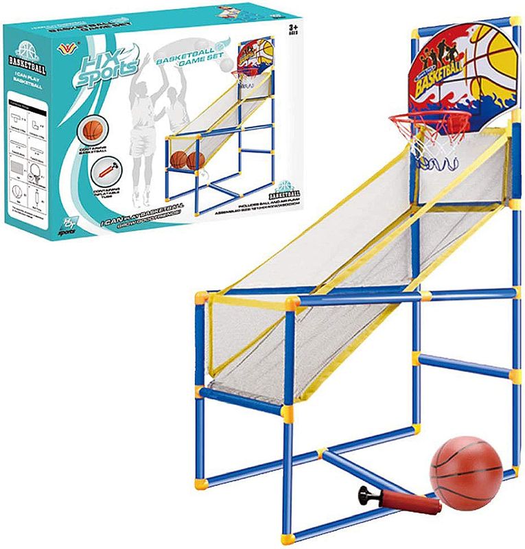 Photo 1 of Kids Arcade Basketball Hoop Shot Game - Indoor Sports Shooting System with Mini Hoop, Inflatable Ball and Pump
