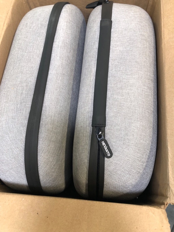 Photo 1 of Hevanto Carrying Case for Oculus Quest 2, Hard Case for Meta/Oculus Quest 2 Accessories with Elite Strap and Touch Controllers Other VR Headset Accessories, Suitable for Travel and Home Storage(Gray) 2 pack
