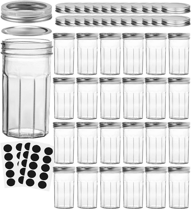 Photo 1 of VERONES Mason Jars Canning Jars, 8 OZ Jelly Jars With Regular Lids and Bands, Ideal for Jam, Honey, Wedding Favors, Shower Favors, DIY Spice Jars, 24 PACK
