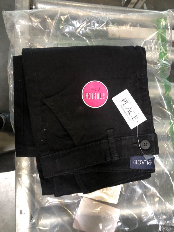 Photo 2 of The Children's Place Girls' Uniform Bootcut Chino Pants Standard 12 Black Single