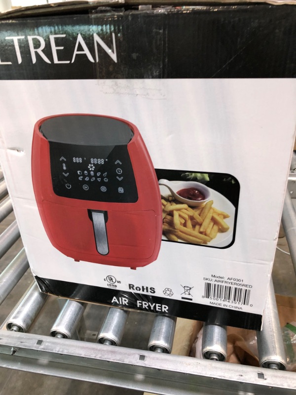 Photo 5 of Ultrean 5.8 Quart Air Fryer, Electric Hot Air Fryers Oilless Cooker with 10 Presets, Digital LCD Touch Screen, Nonstick Basket, 1700W, UL Listed (Red)