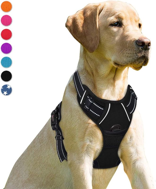 Photo 1 of BARKBAY No Pull Dog Harness Front Clip Heavy Duty Reflective Easy Control Handle for Large Dog Walking(Black,L)

