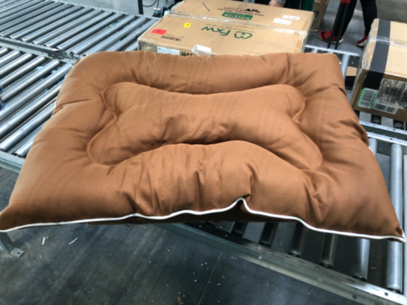 Photo 2 of Amazon Basics Outdoor Water Repellent Pet Pillow Bed, Brown, Medium Brown Medium