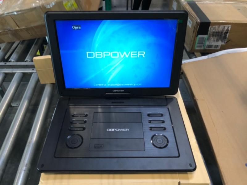 Photo 2 of DBPOWER 17.9" Portable DVD Player with 15.6" Large HD Swivel Screen, 6 Hour Rechargeable Battery, Support USB/SD and Multiple Disc Formats, High Volume Speaker, Car Charger, Remote Control black