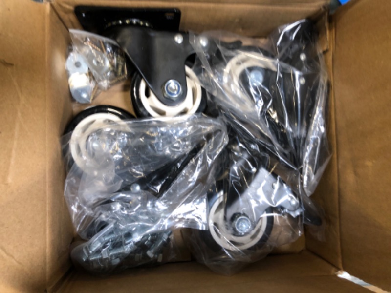 Photo 1 of Caster Wheels - 3 Inch Casters Set of 4 Heavy Duty, BOSGEOT Locking Industrial Casters with 360 Degree No Noise Polyurethane Wheels, Swivel Plate Casters with Brake - Pack of 4
