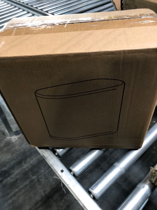 Photo 1 of Cq acrylic 8L Slim Bathroom Trash Can Plastic 2.1 Garbage Can with Press Top Lid,Dog Proof Wastebasket Trash Can for Bedroom,Kitchen,Office,Living Room White 8L White