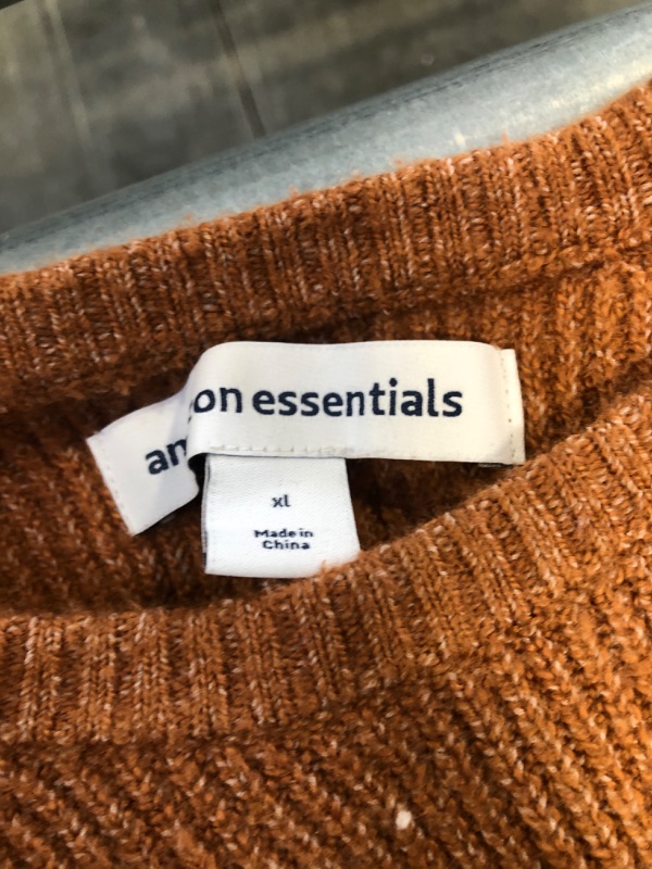Photo 3 of Amazon Essentials Men's Long-Sleeve Soft Touch Crewneck Sweater X-Large Dark Camel