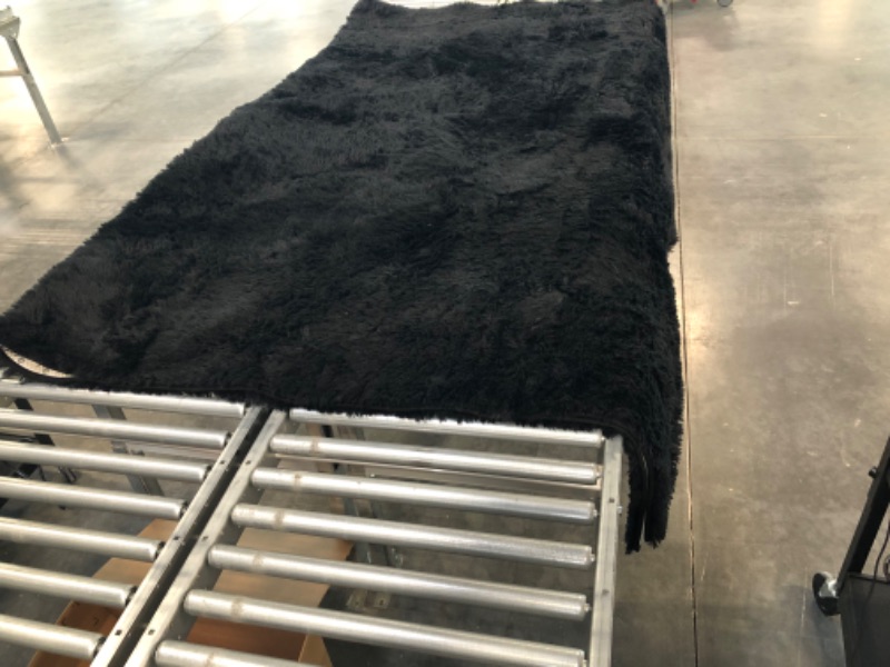 Photo 2 of 8X10FT SUPER SOFT FLUFFY AREA RUG/ BLACK