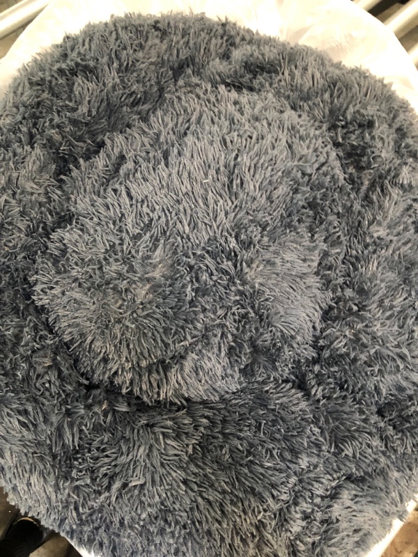 Photo 2 of Active Pets Plush Calming Dog Bed, Donut Dog Bed for Small Dogs, Medium & Large, Anti Anxiety Dog Bed, Soft Fuzzy Calming Bed for Dogs & Cats, Comfy Cat Bed, Marshmallow Cuddler Nest Calming Pet Bed/ DARK GREY
