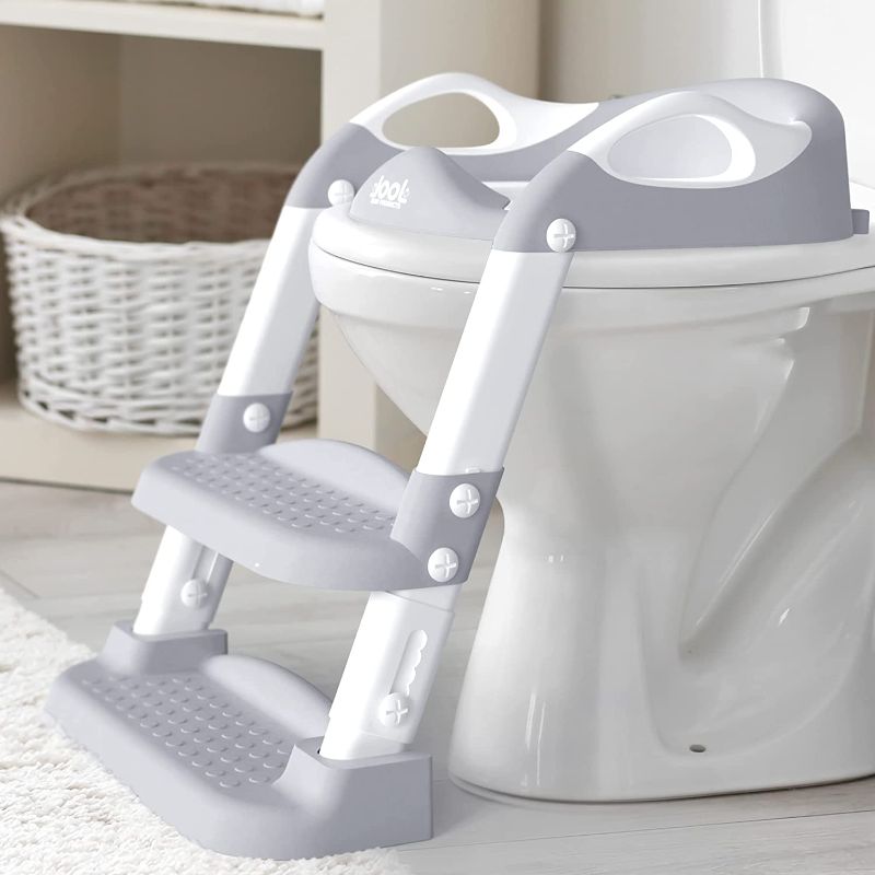 Photo 1 of Potty Training Ladder - Adjustable Height, Collapsible, Non-Slip with Splash Guard - Ready Step Go! - Jool Baby
