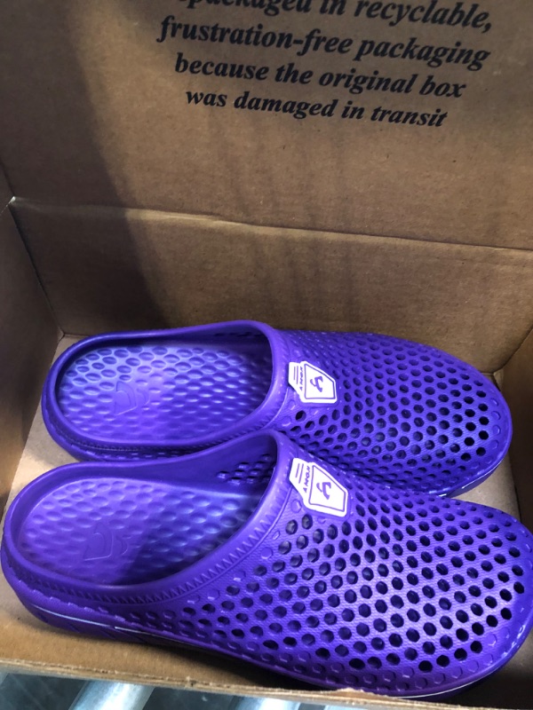 Photo 1 of Amoji Unisex Garden Clogs Shoes Slippers Sandals, plastic, purple, size Women's 11.5