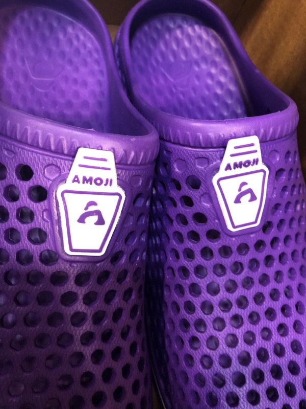 Photo 2 of Amoji Unisex Garden Clogs Shoes Slippers Sandals, plastic, purple, size Women's 11.5