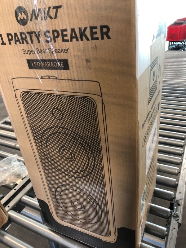 Photo 4 of MKT Karaoke Machine for Adults with 2 Wireless Microphones, PA System Bluetooth Speaker with Dual 8" Subwoofer, Portable Singing Karoke Machine with Party Lights Support TWS/AUX/TF/USB/FM