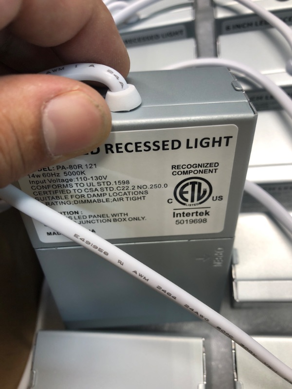 Photo 5 of 12 Pack 6 Inch Ultra-Thin LED Recessed Ceiling Light with Junction Box, 14W=100W, 1200lm High Brightness, 5000K Daylight, Dimmable LED Downlight, Canless Recessed Lighting, ETL Listed 6 Inch 5000k Daylight