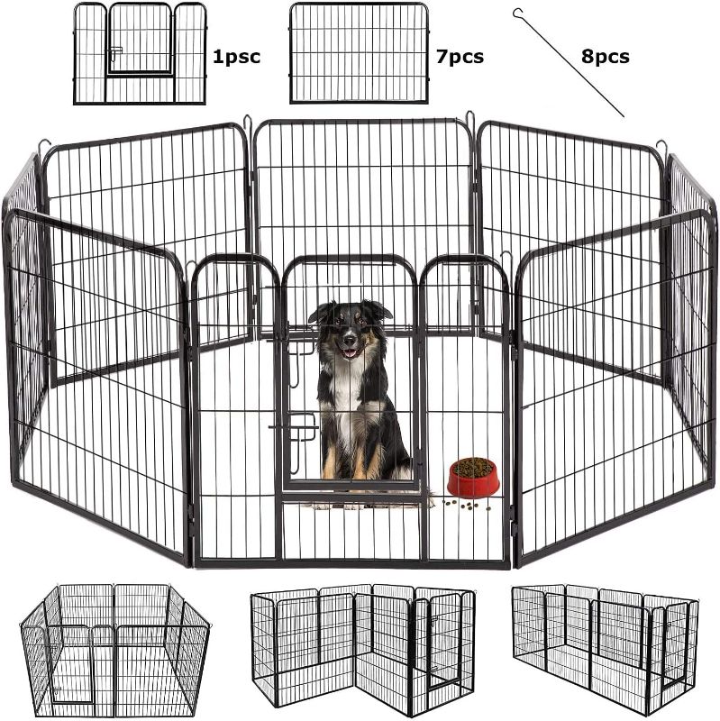 Photo 2 of 
BestPet Dog Playpen Pet Dog Fence 8 /16 Panels 24”/ 32” /40” Height Metal Dog Pen Outdoor Exercise Pen with Doors for Large/Medium /Small Dogs,Pet Puppy Playpen for RV,Camping,Yard