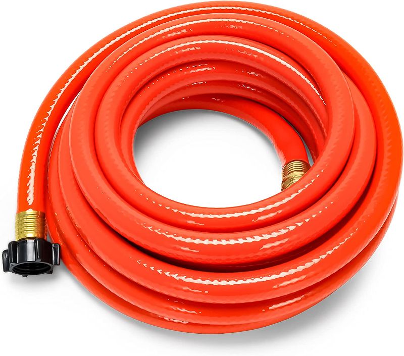 Photo 1 of Camco Rhino 25-Foot RV Clean-Out Gray/Black Water Hose | Features a Heavy-Duty PVC Construction, a Bright Orange Color, and is Great for Cleaning Camper Black Water, Grey Water or Tote Tanks (22990)