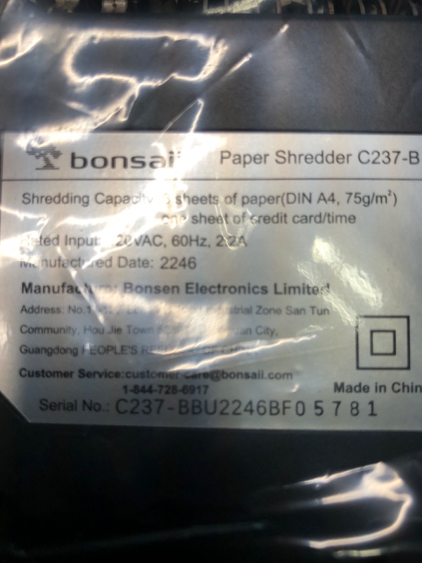 Photo 1 of Bonsaii Paper Shredder for Home Use,6-Sheet Crosscut Paper and Credit Card Shredder for Home Office,Home Shredder with Handle for Document,Mail,Staple,Clip-3.4 Gal Wastebasket(C237-B) 6-Sheet Cross Cut