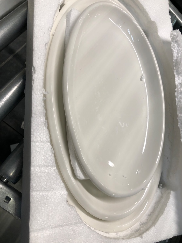 Photo 2 of DOWAN Large Serving Platter, 16"/14"/12" Oval Serving Dishes, Serving trays for Entertaining, Ceramic Platters for Serving Food, Party, Sushi, Oven Safe, Set of 3, White