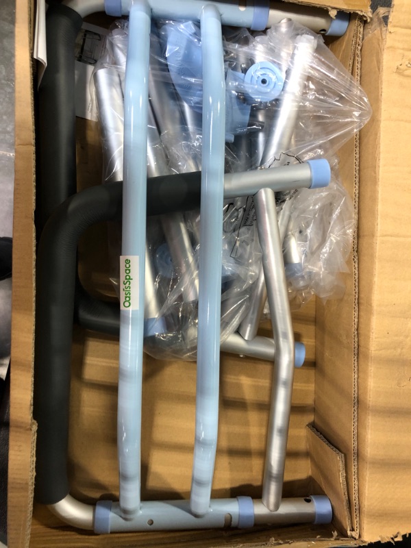 Photo 1 of OasisSpace Stand Alone Toilet Safety Rail - Heavy Duty Medical Toilet Safety Frame - Adjustable Bathroom Toilet