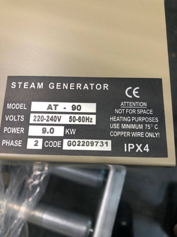 Photo 1 of CGOLDENWALL 9KW Commercial Self-Draining Steam Generator Shower System Bath 30 min to 12 Hours with Intelligent touch controller For suitable space heating 9 m³/ 318 cubic feet (9KW)