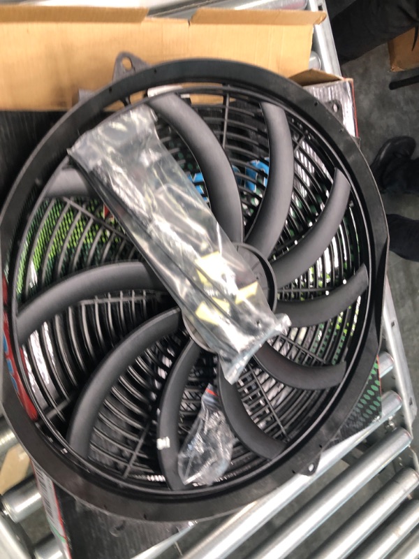 Photo 2 of 16" inch Universal Slim Fan Push Pull Electric Radiator Cooling 12V Mount Kit Black 16 Inch