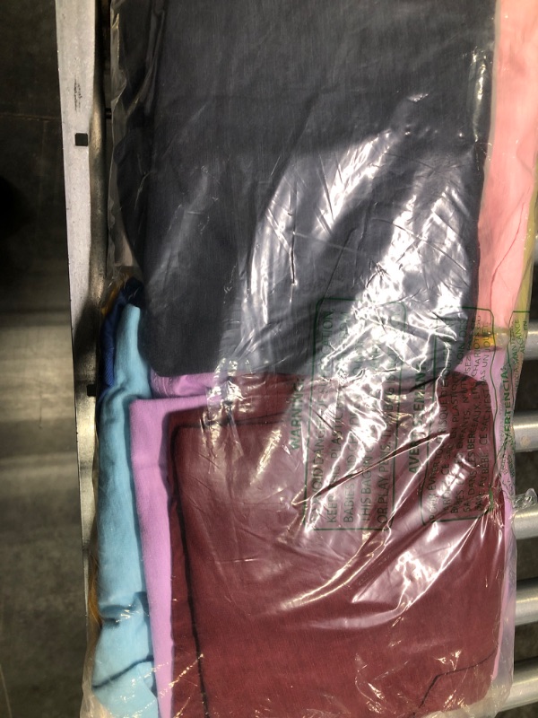 Photo 2 of 9 Pack of Mens Cotton Slub Pocket Tees Tshirt, T-Shirts in Bulk Wholesale, Colorful Packs Large