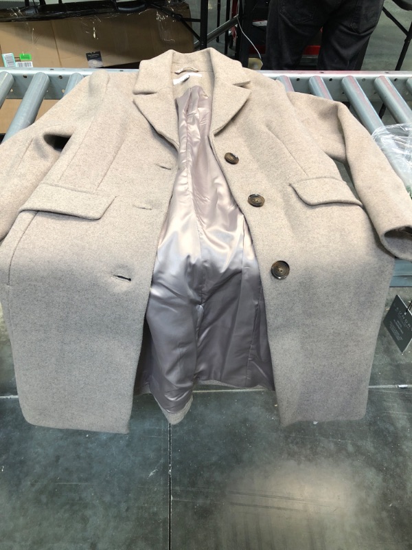 Photo 2 of LAUNDRY BY SHELLI SEGAL Women's Faux Wool Coat with Notch Collar XX-Small Oatmeal