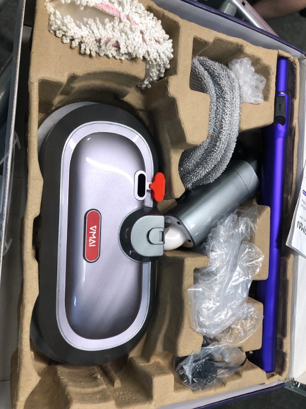 Photo 1 of VMAI Electric Mop, Cordless Electric Mop with 300ml Water Tank, Spin Mop with LED Headlight and Sprayer, for Hardwood, Tile, Laminate Floor, Less than 50dB