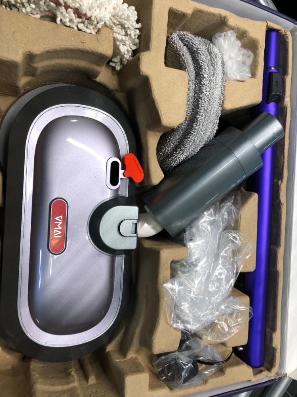 Photo 1 of VMAI Electric Mop, Cordless Electric Mop with 300ml Water Tank, Spin Mop with LED Headlight and Sprayer, for Hardwood, Tile, Laminate Floor, Less than 50dB