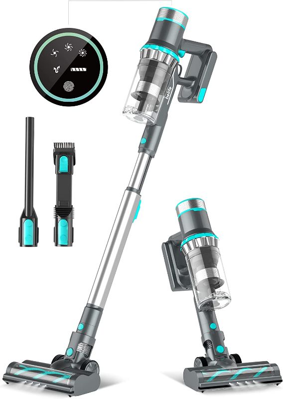 Photo 1 of Belife Cordless Vacuum Cleaner, 25Kpa Suction Stick Vacuum, Max 40mins Runtime, 380W Brushless Motor, LED Touch Display, 6 in 1 Lightweight Handheld Vacuum for Hard Floor Carpet Car Pet Hair
