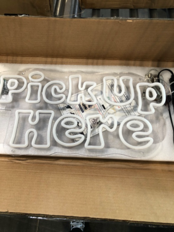 Photo 6 of Large Pick Up Here Neon Sign for Business-Adjustable Brightness Neon Lights Sign for Party Bar Salon Stores Shop Hotel Wall Decor With Hanging Chain for Store Windows-Warm White,20 IN 20 IN A-Pick Up Here