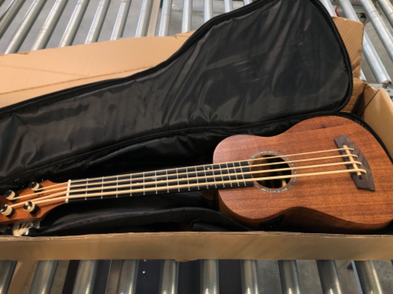 Photo 9 of Caramel CUB402 Electric 30inch All Solid Wood Mahogany Ukulele Bass - Tuned as E-A-D-G All solid mahogany