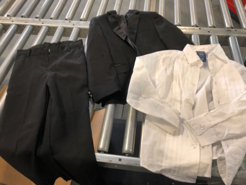 Photo 1 of Nautica Boys' 4-Piece Tuxedo Set with Dress Shirt, Bow Tie, Jacket, and Pants 6 Black Tuxedo